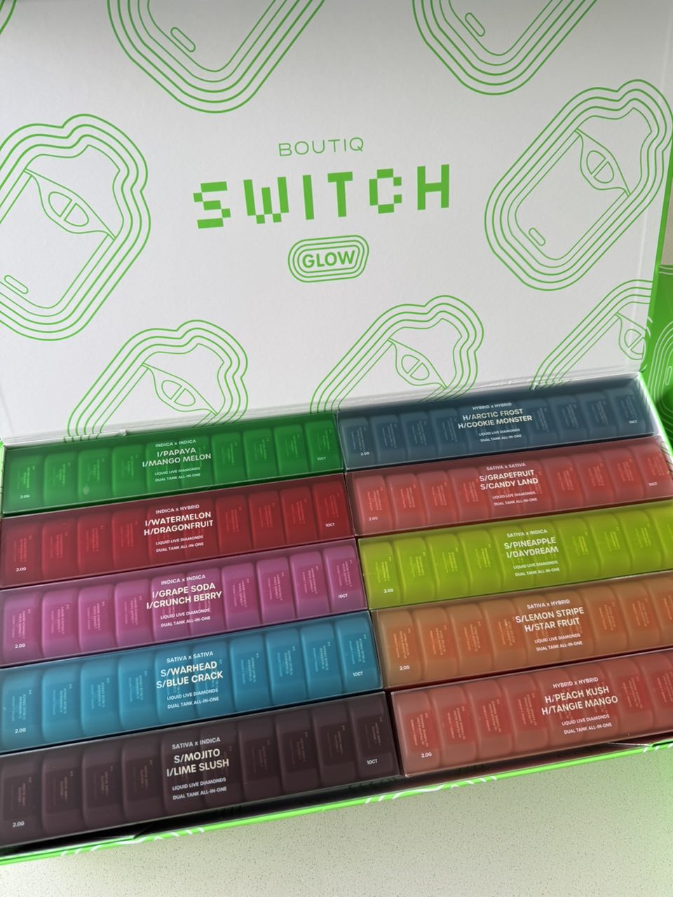 boutiq switch glow liquid live diamonds dual tank disposable – 2g boutiq switch glow liquid live diamonds dual tank disposable – 2g